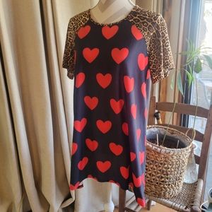 Heart top animal print and hearts boutique brand